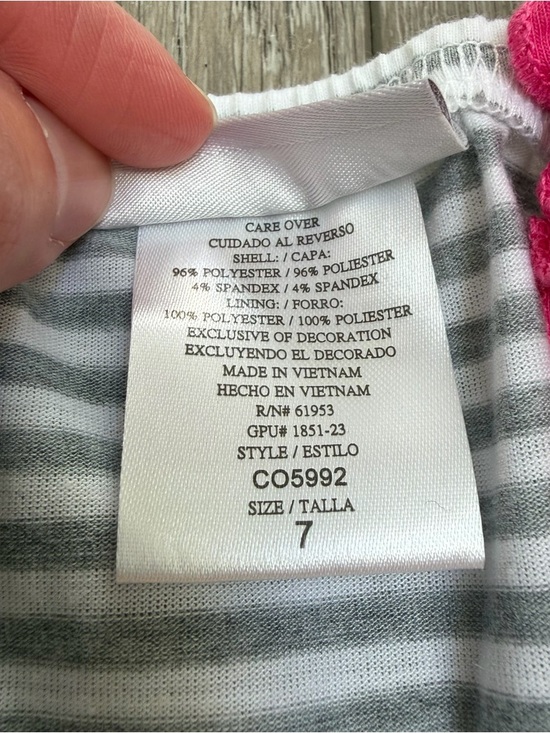 JONA MICHELLE SLEEVELESS DRESS STRIPE TOP MULTI COLORED TIERS PINK BLUE GREY 7 - Picture 5 of 7